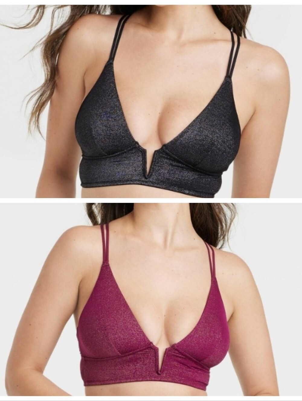 Nwt Auden Metallic Shimmer Bralette Bundle
